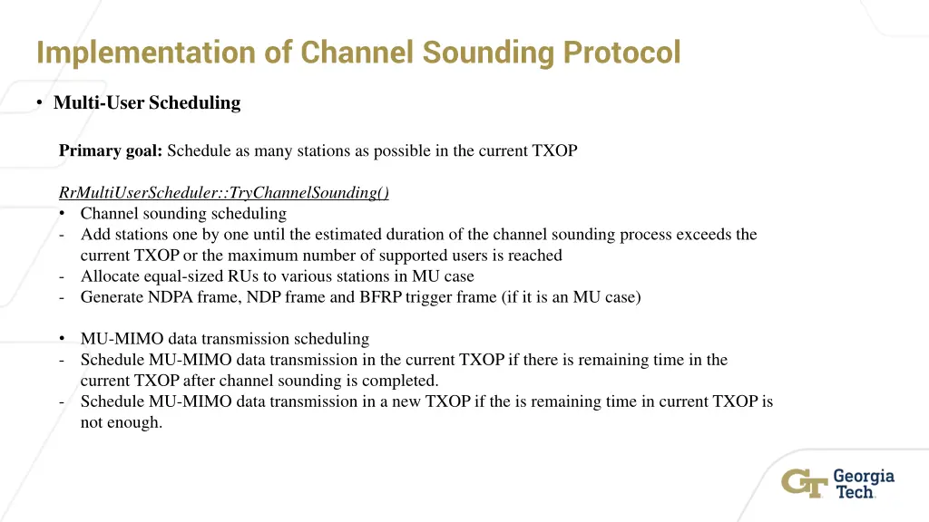 implementation of channel sounding protocol 5