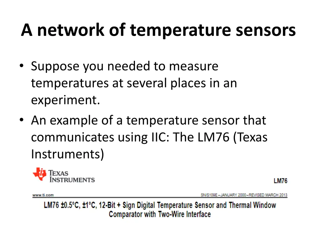 a network of temperature sensors
