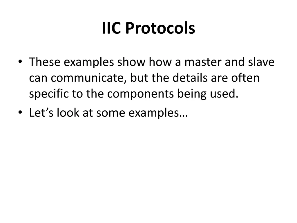 iic protocols