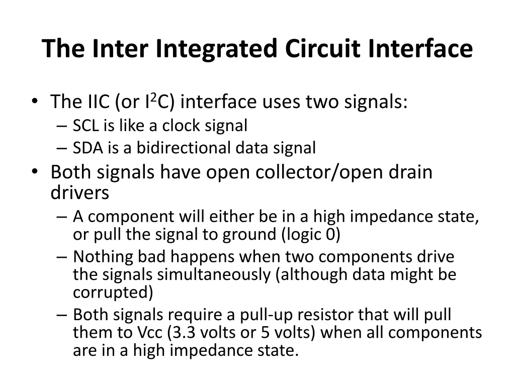 the inter integrated circuit interface