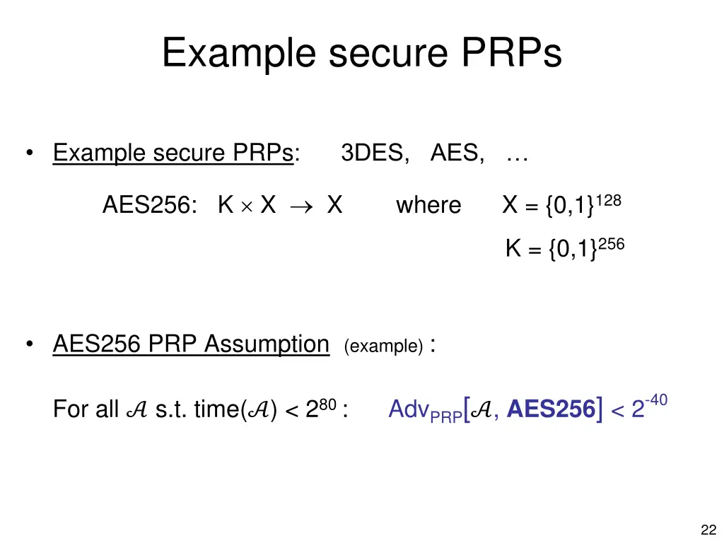example secure prps