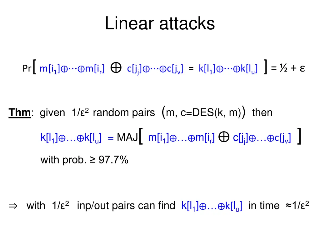 linear attacks