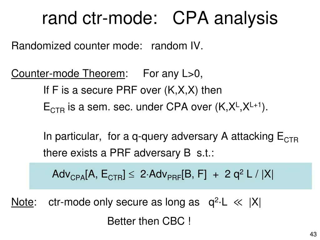 rand ctr mode cpa analysis