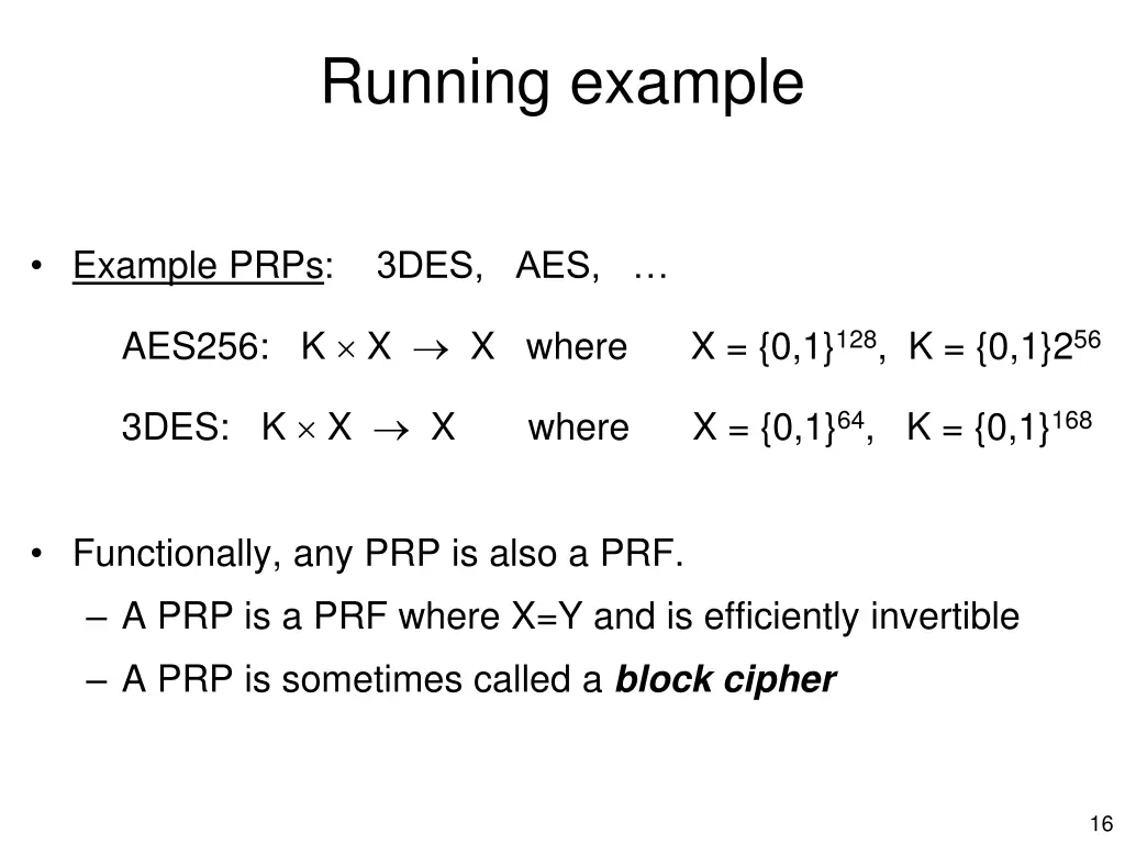 running example