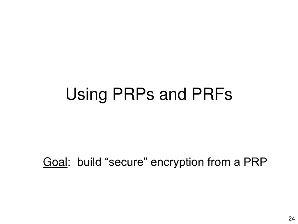 using prps and prfs