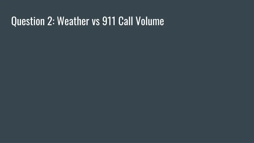 question 2 weather vs 911 call volume