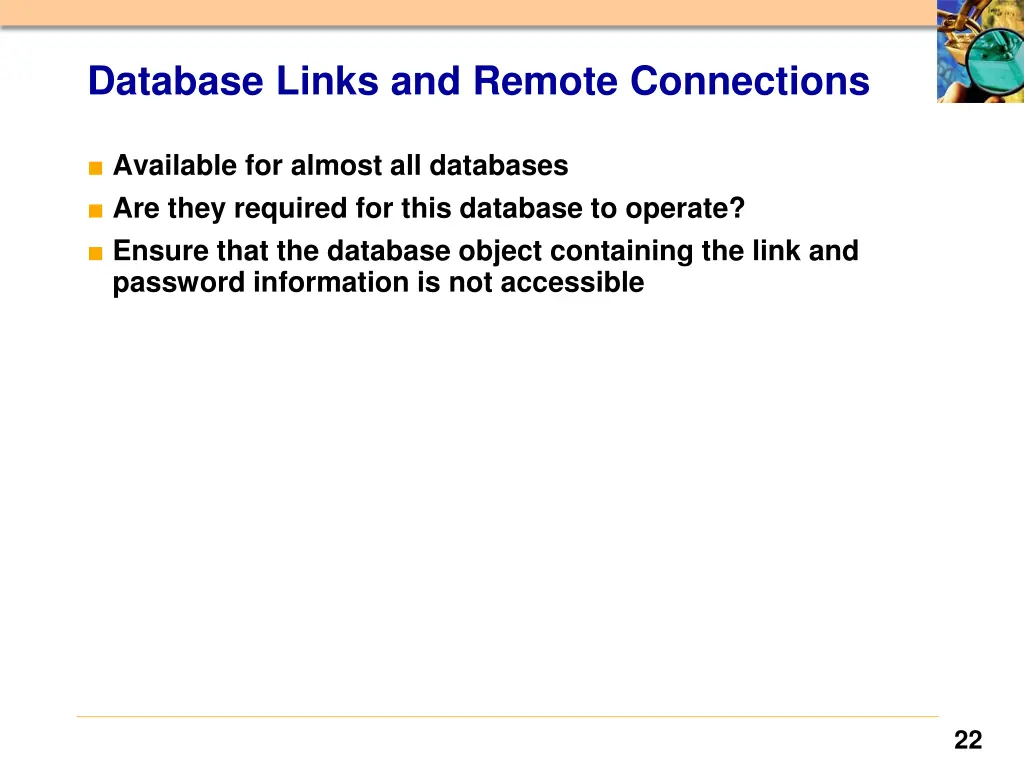 database links and remote connections