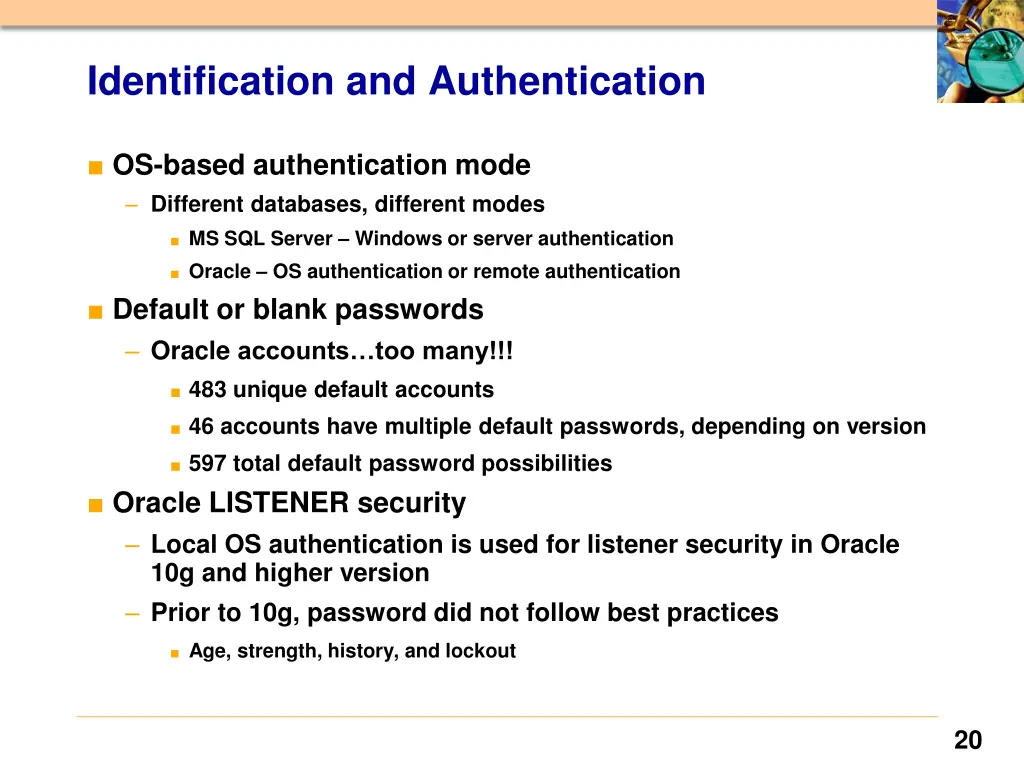 identification and authentication