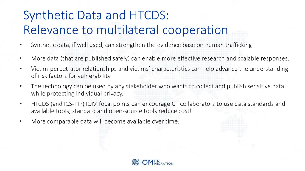 synthetic data and htcds relevance