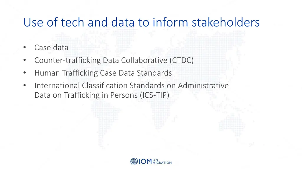 use of tech and data to inform stakeholders