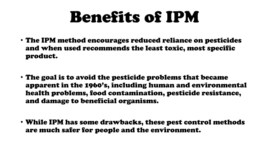 benefits of ipm