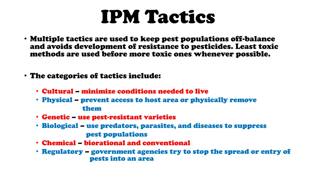 ipm tactics