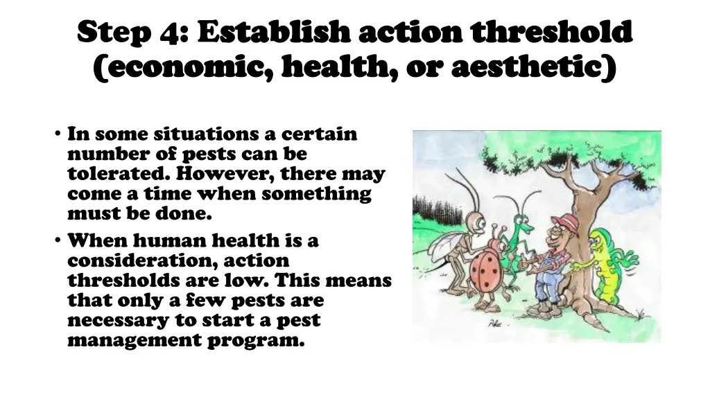 step 4 establish action threshold stablish action