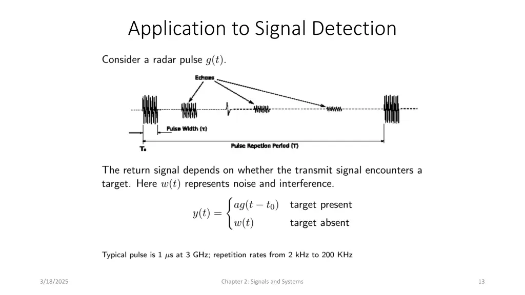application to signal detection