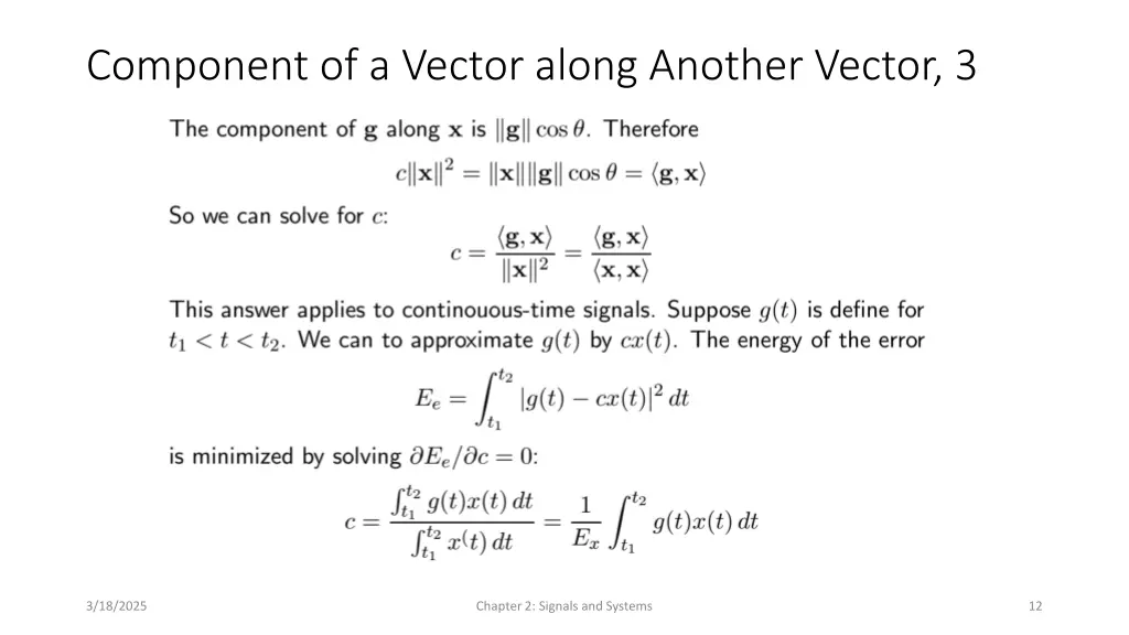 component of a vector along another vector 3