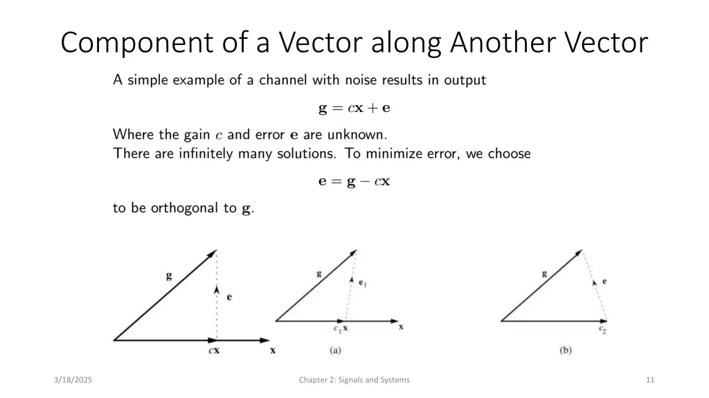 component of a vector along another vector