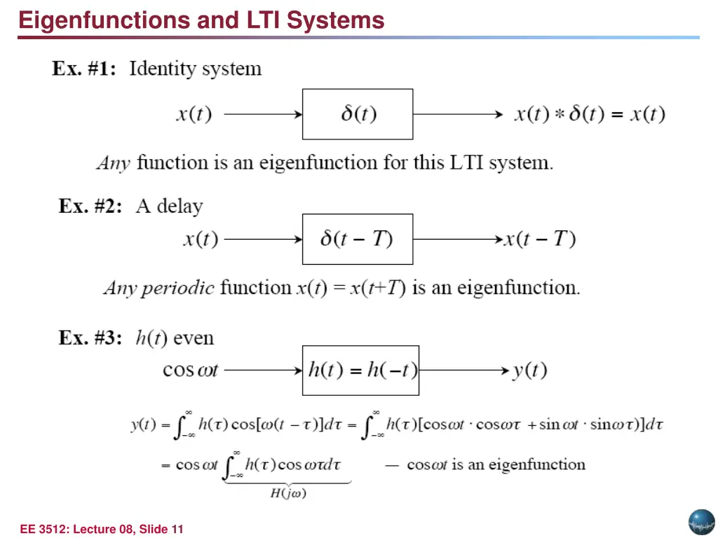 eigenfunctions and lti systems