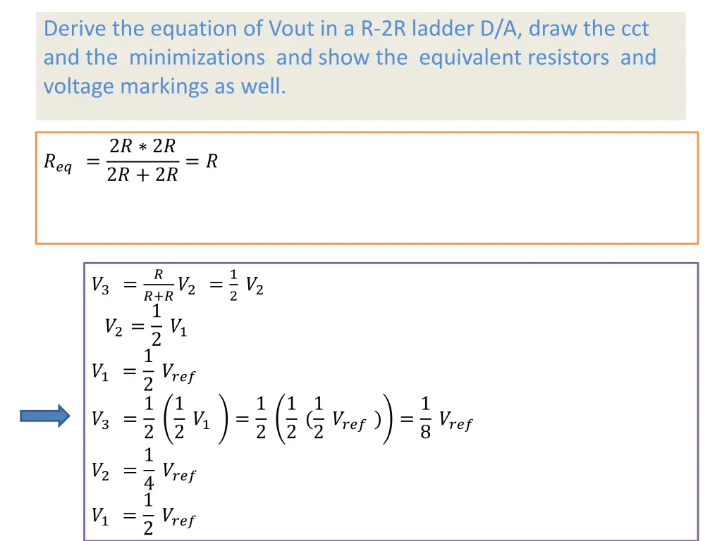 derive the equation of vout in a r 2r ladder