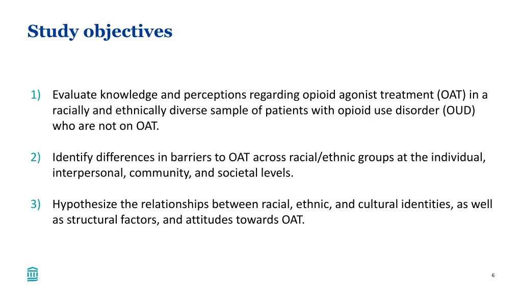 study objectives
