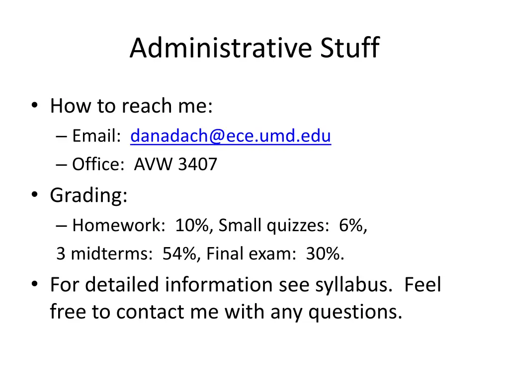 administrative stuff