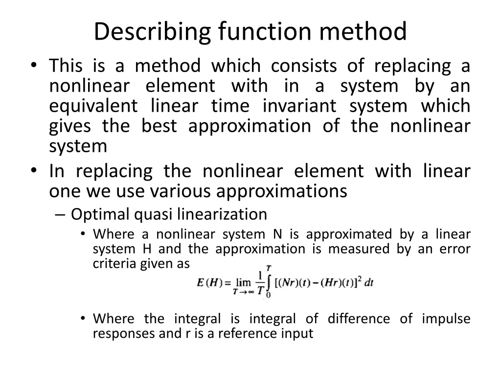 describing function method this is a method which