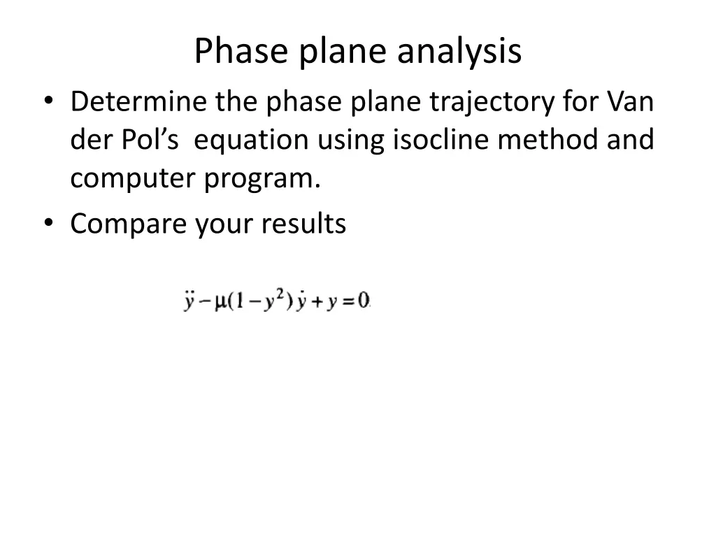 phase plane analysis determine the phase plane