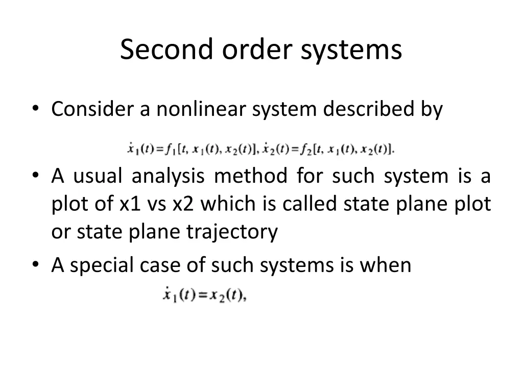 second order systems