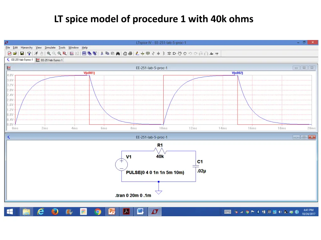 lt spice model of procedure 1 with 40k ohms