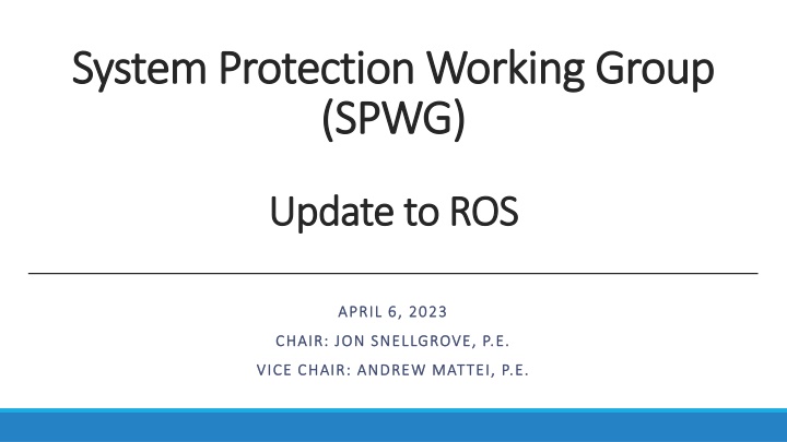 system protection working group system protection