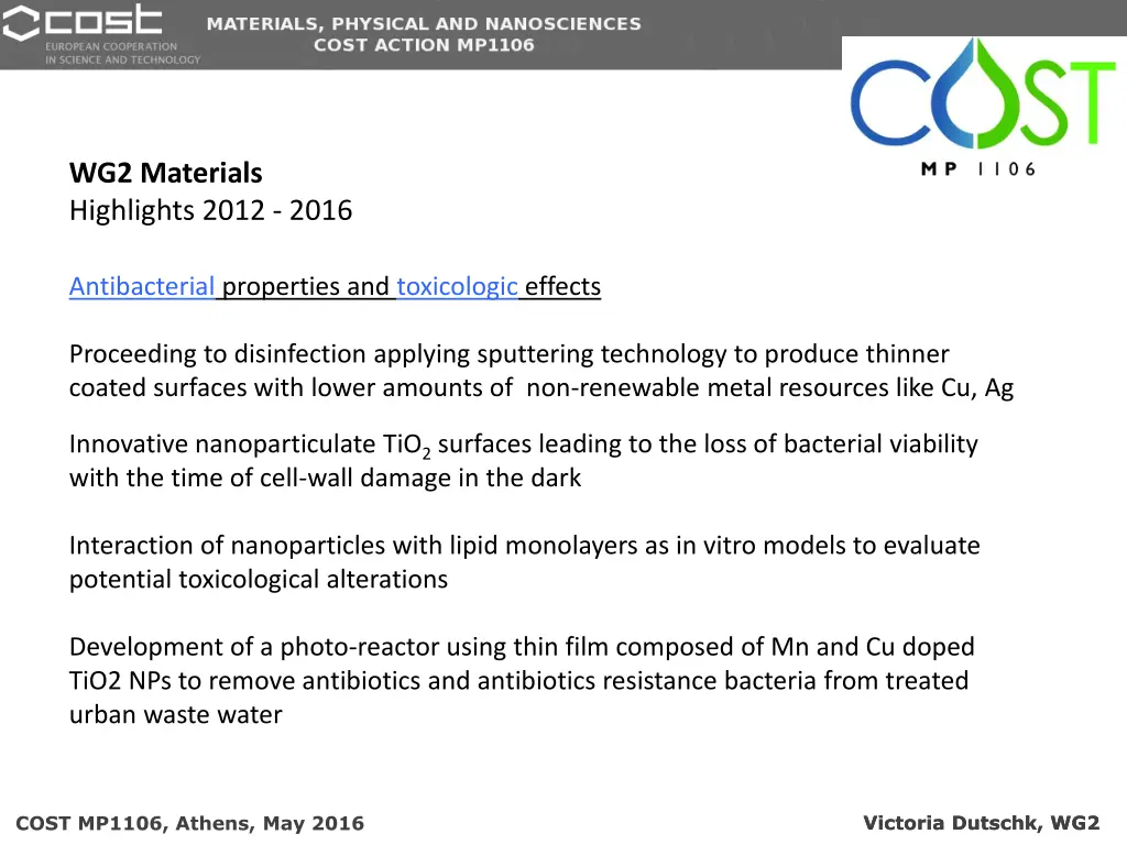 wg2 materials highlights 2012 2016 1