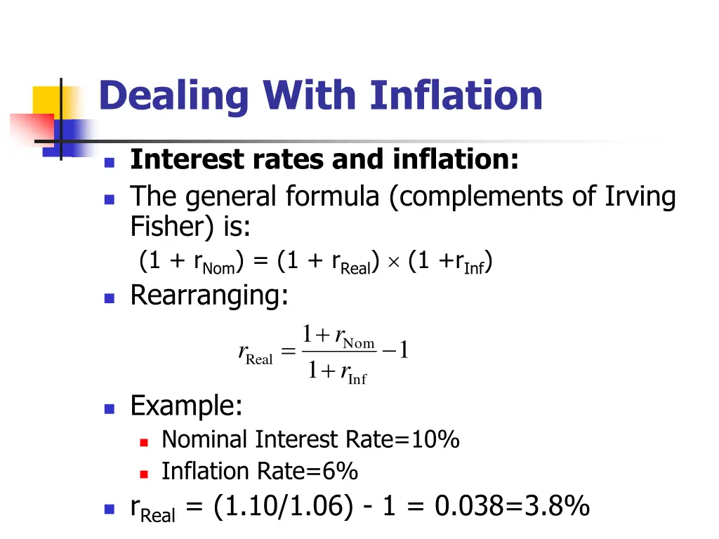 dealing with inflation