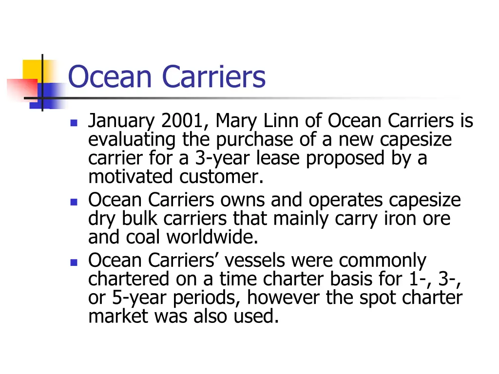 ocean carriers