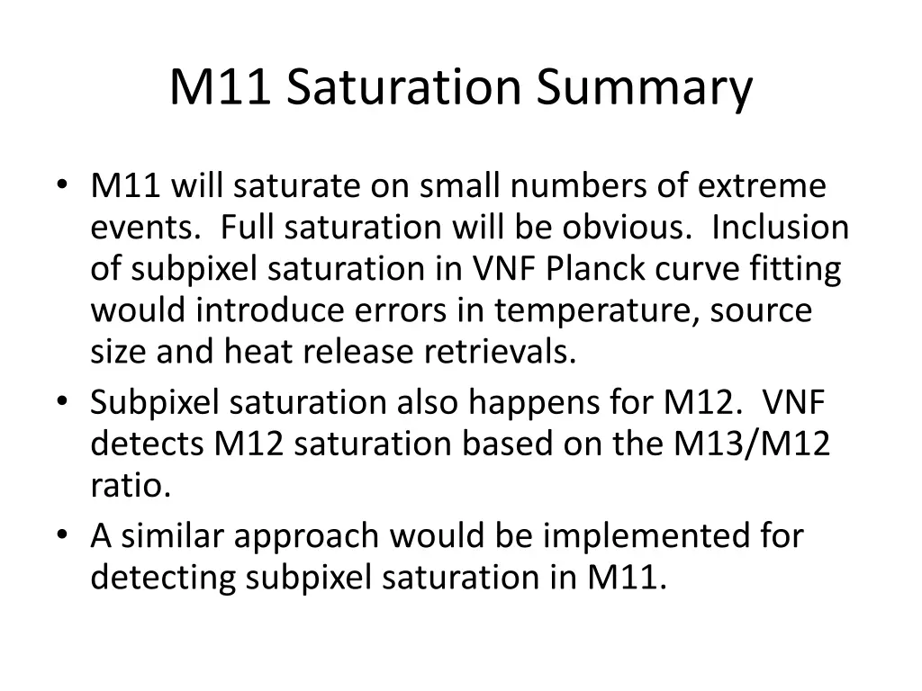 m11 saturation summary