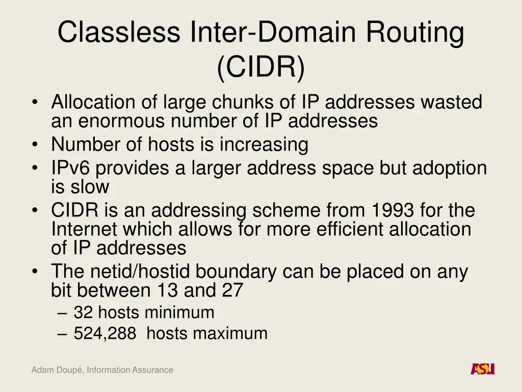 classless inter domain routing cidr allocation