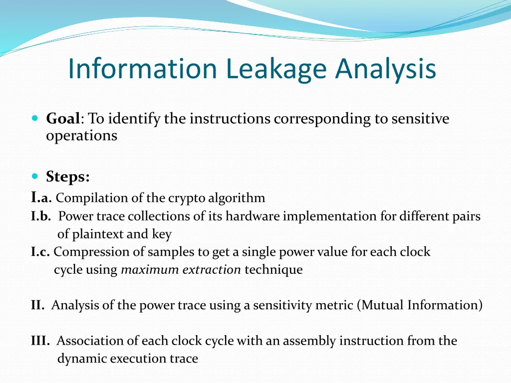 information leakage analysis