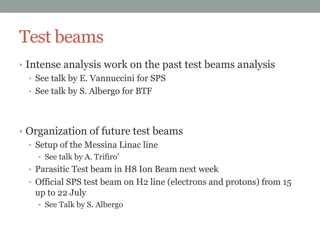 test beams