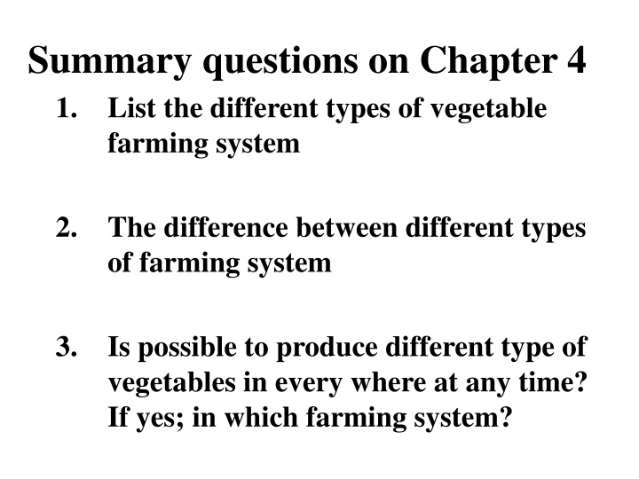 summary questions on chapter 4 1 list