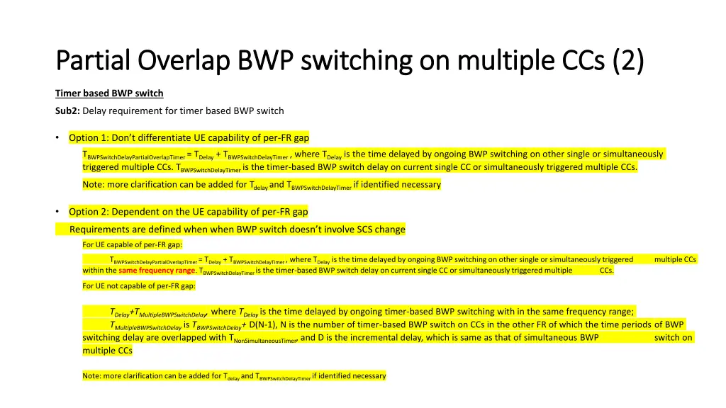 partial overlap bwp switching on multiple 2