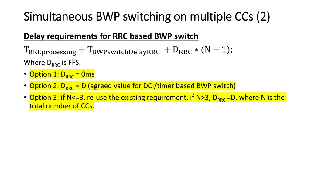 simultaneous bwp switching on multiple 1