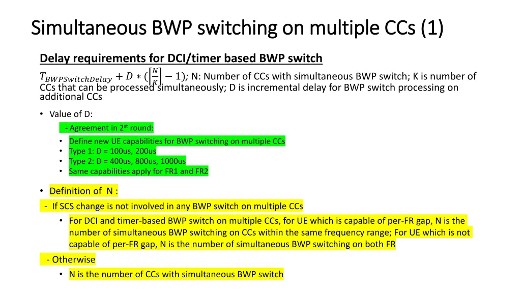 simultaneous bwp switching on multiple