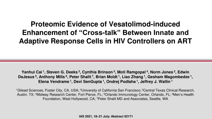proteomic evidence of vesatolimod induced