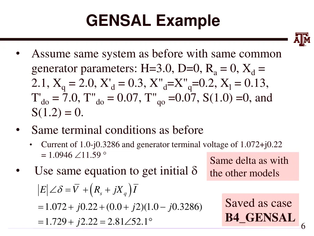 gensal example