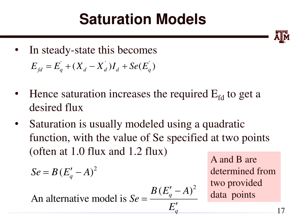 saturation models 1