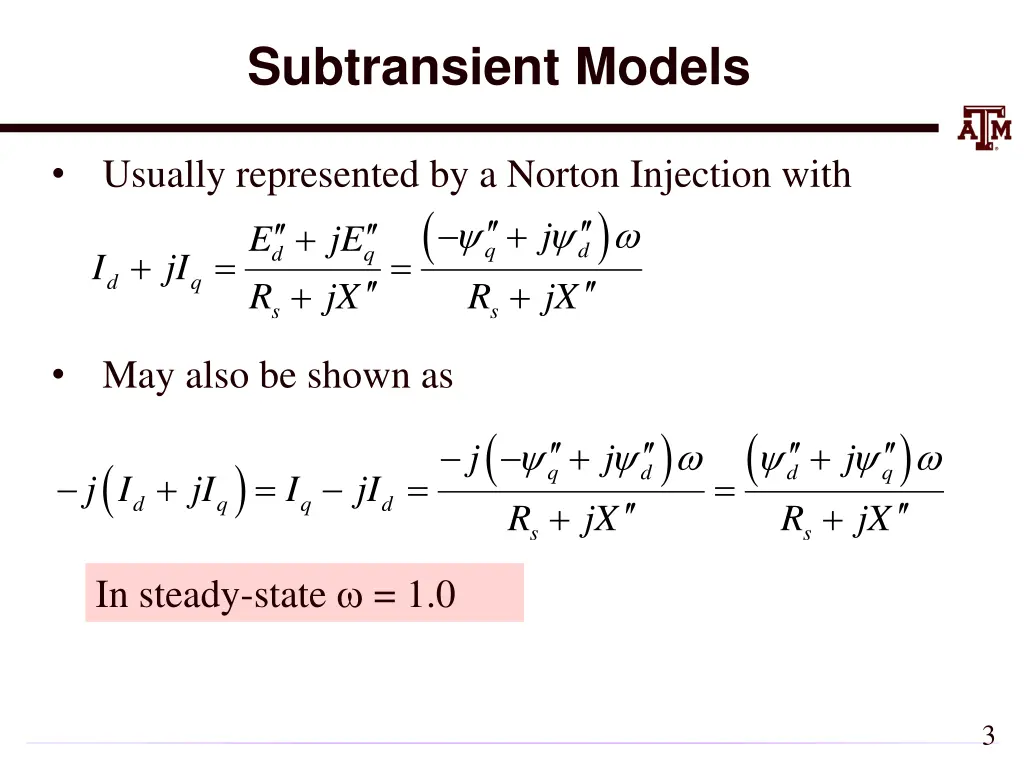 subtransient models 1