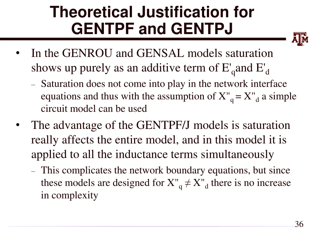 theoretical justification for gentpf and gentpj