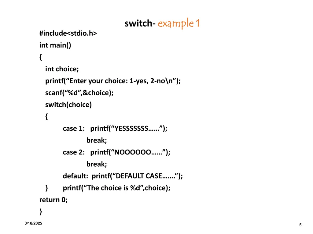 switch example 1 example 1