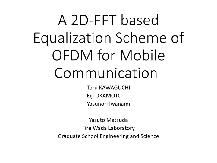 a 2d fft based equalization scheme of ofdm