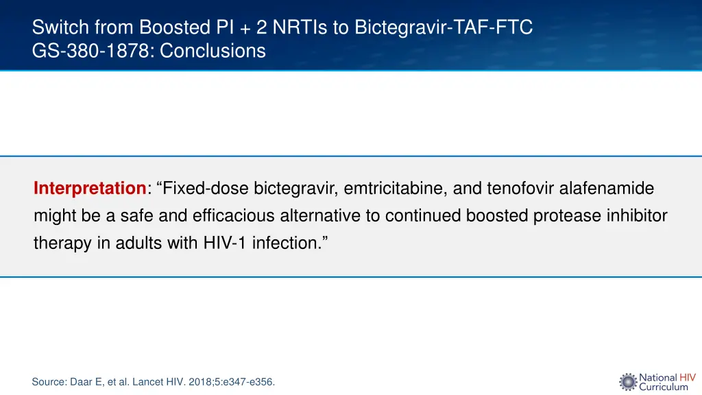 switch from boosted pi 2 nrtis to bictegravir 6