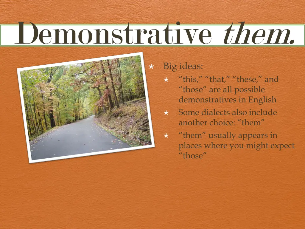 demonstrative them