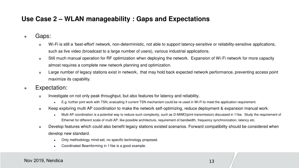 use case 2 wlan manageability gaps